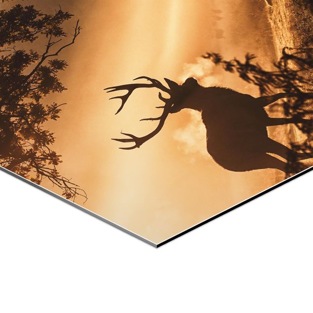 Obraz brązowy Jeleń w zimowym lesie