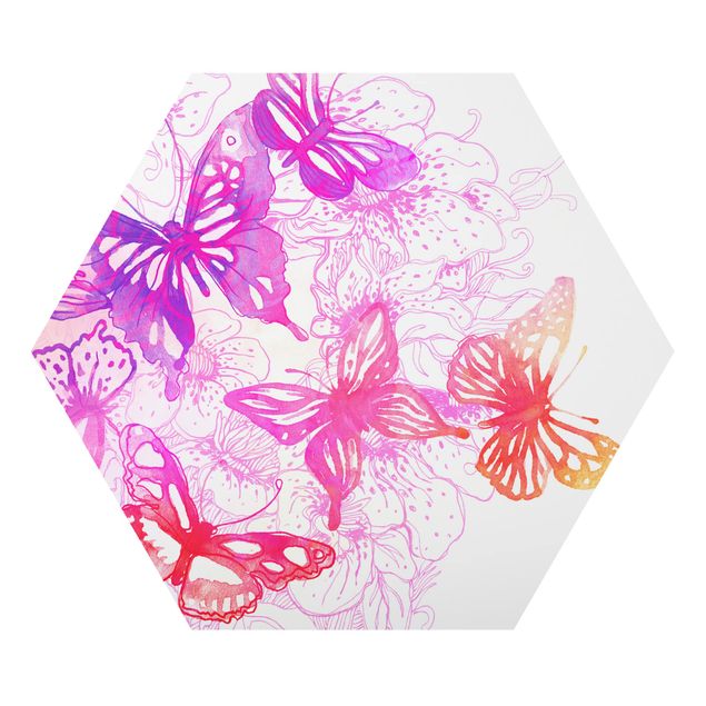 Obraz heksagonalny z Alu-Dibond - Marzenie motyla