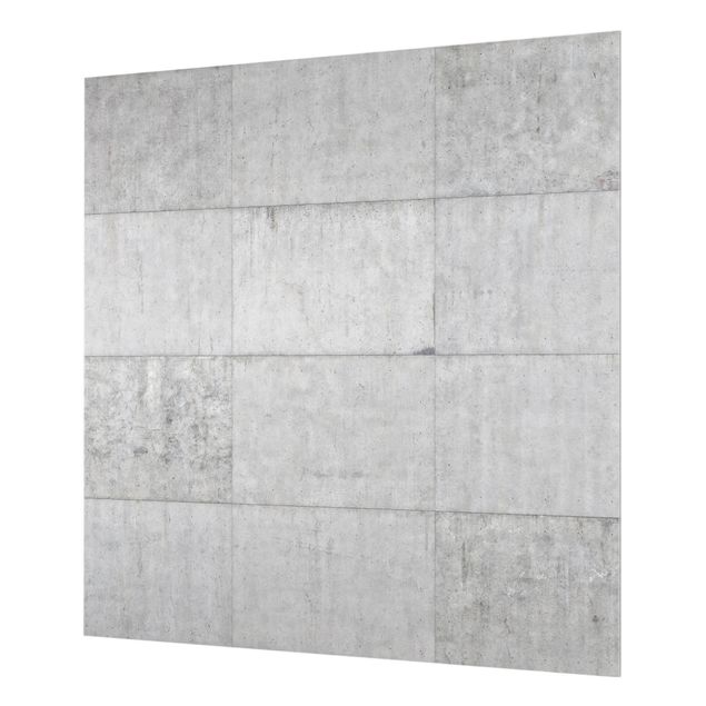 Panel szklany do kuchni - Cegła betonowa o wyglądzie cegły szara