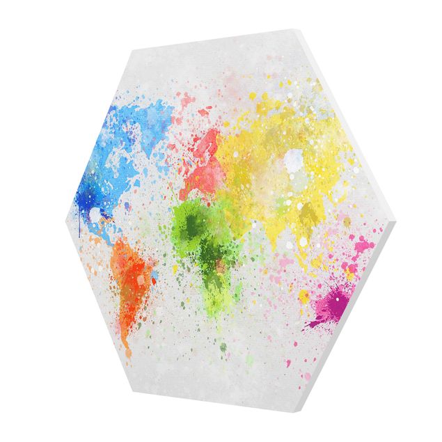 Obrazy na ścianę Mapa świata z kolorowym rozbryzgiem