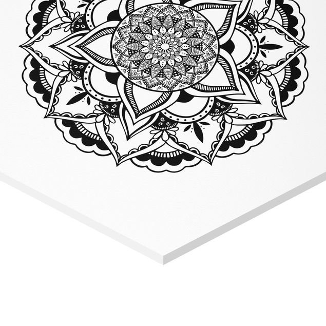 Obrazy na ścianę Mandala Kwiat Słońce Zestaw ilustracji czarno-biały