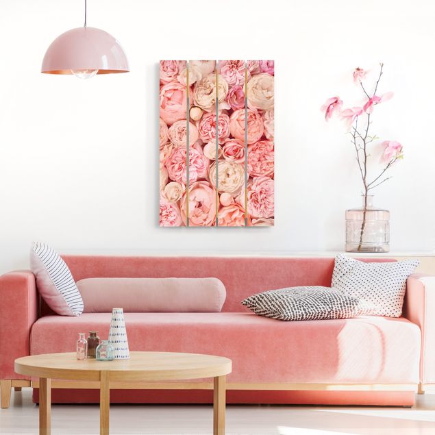 Obrazy drewniane Rosy Rosé Coral Shabby