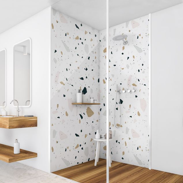 Tylna ścianka prysznicowa - Detailed Terazzo Pattern Sanremo