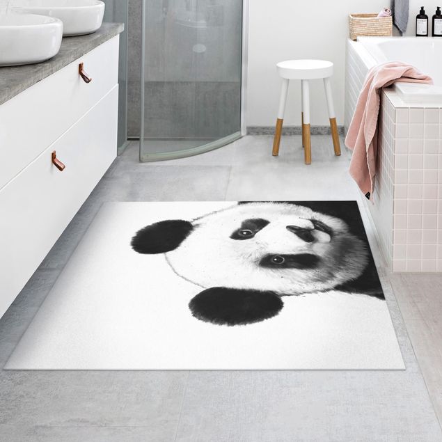 dywan na taras Ilustracja Panda Czarno Biała Malarstwo