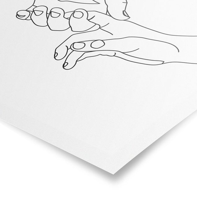 Czarno białe obrazki Line Art Tender Hands
