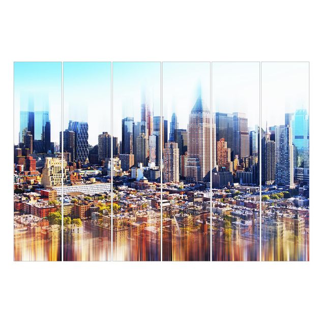 Zasłony panelowe Manhattan Skyline Urban Stretch