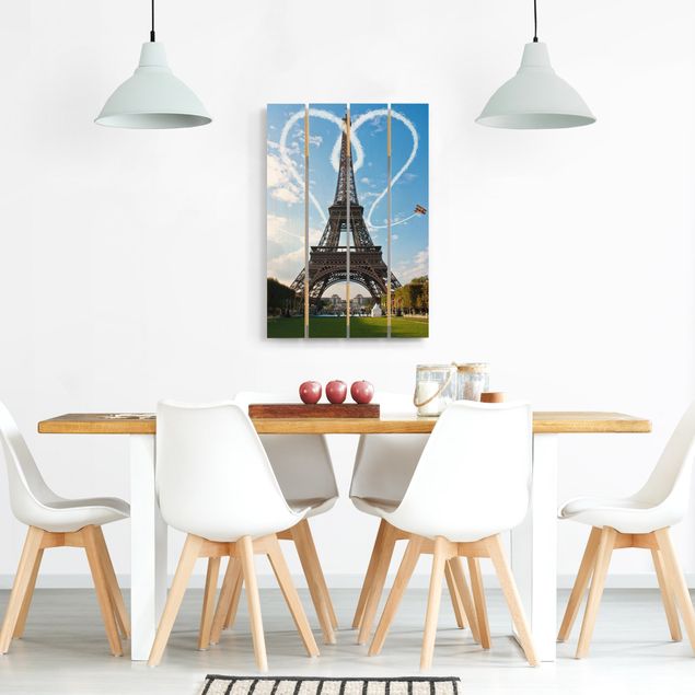 Obrazy na drewnie Paryż - miasto miłości