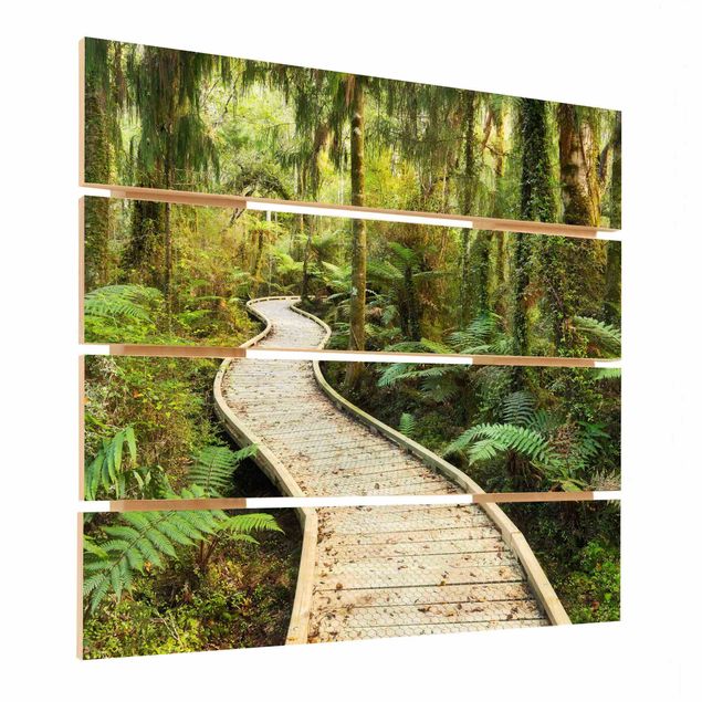 Obraz z drewna - Ścieżka w dżungli