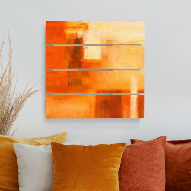 Petra Schüssler obrazy Kompozycja w kolorach pomarańczowym i brązowym 02