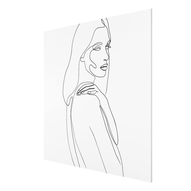 Nowoczesne obrazy Line Art Woman Shoulder czarno-biały
