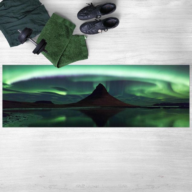 dywany zewnętrzne tarasowe Światło polarne na Islandii