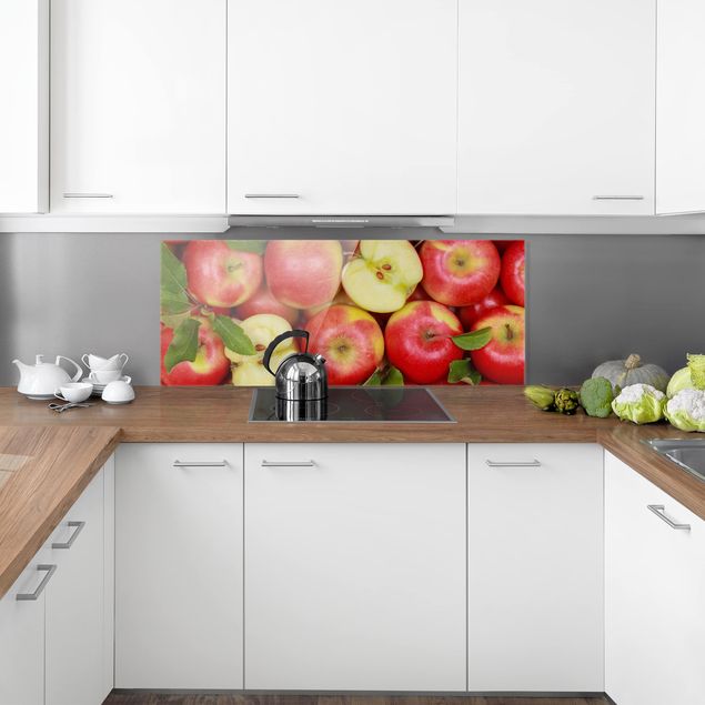 Panel szklany do kuchni soczyste jabłka