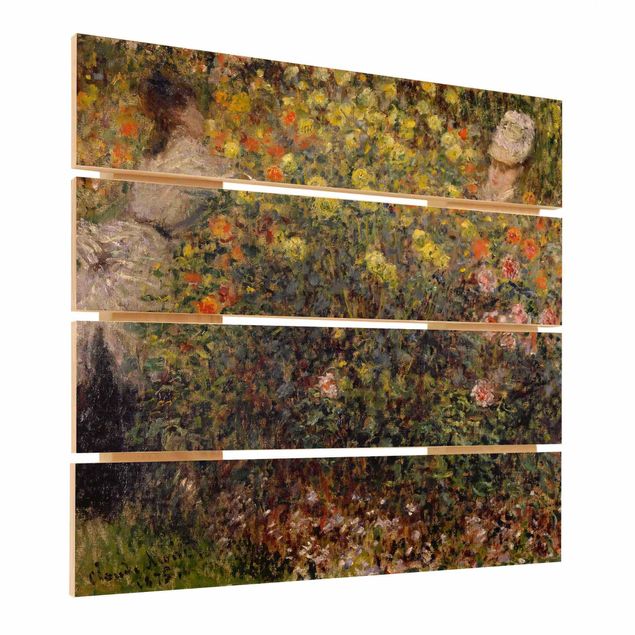 Obrazy na drewnie Claude Monet - Ogród kwiatowy