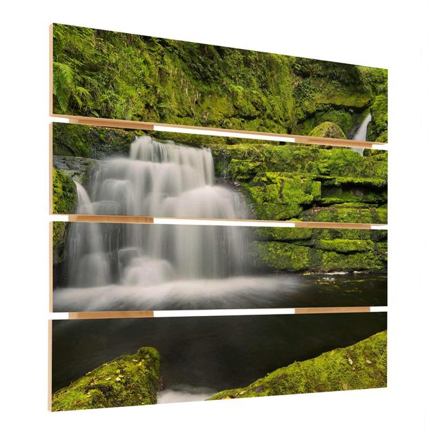 Obraz z drewna - Niższy wodospad McLean w Nowej Zelandii