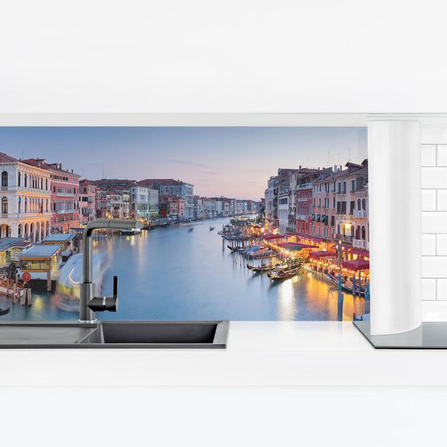 Panele szklane do kuchni Wieczorna atmosfera na Wielkim Kanale w Wenecji
