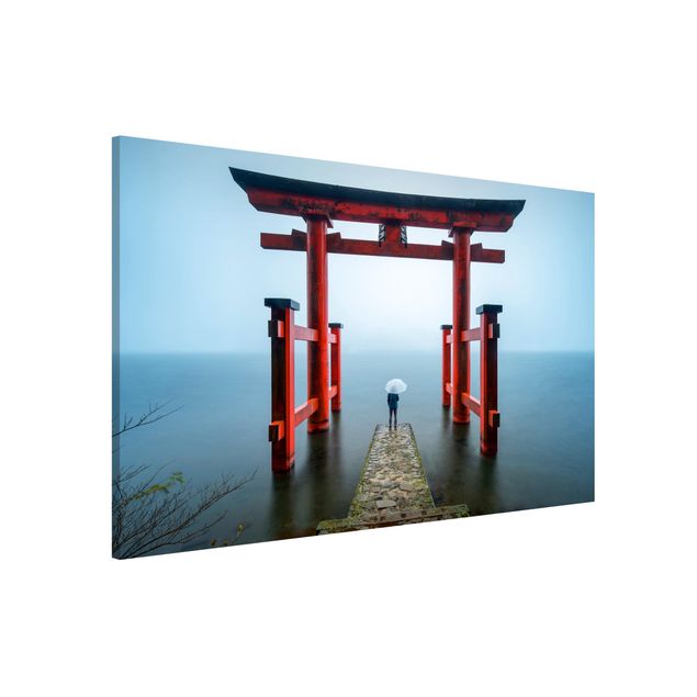 Obrazy Azja Czerwone torii nad jeziorem Ashi