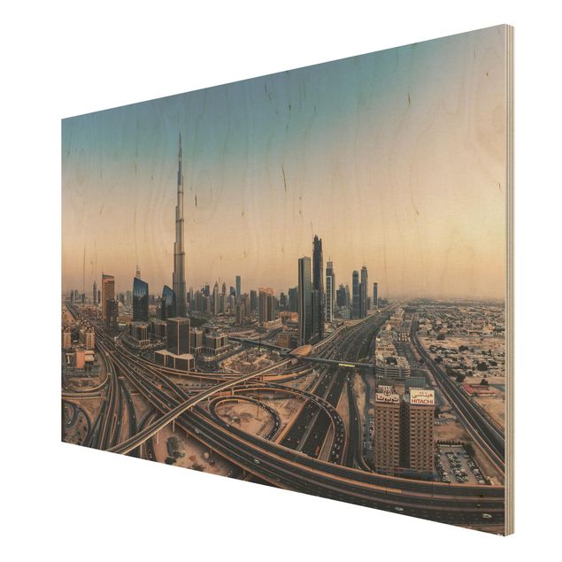 Obrazy drewniane Wieczorna atmosfera w Dubaju