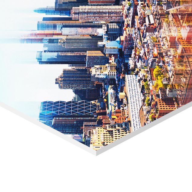 Obraz heksagonalny Manhattan Skyline Urban Stretch