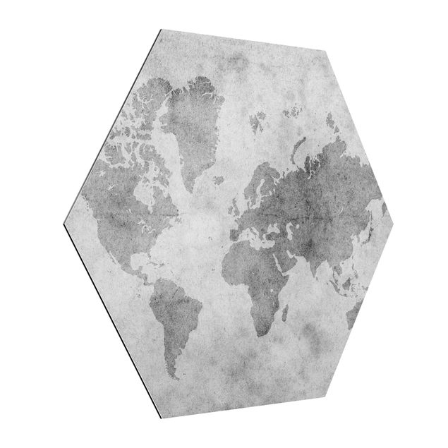 Obraz heksagonalny z Alu-Dibond - Vintage World Map II
