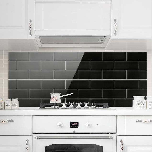 Dekoracja do kuchni Płytki ceramiczne czarne