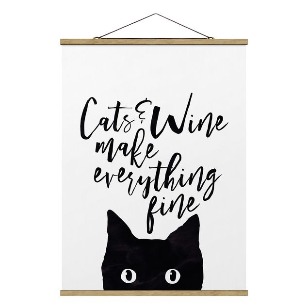Zwierzęta obrazy Koty i wino sprawiają, że wszystko jest w porządku