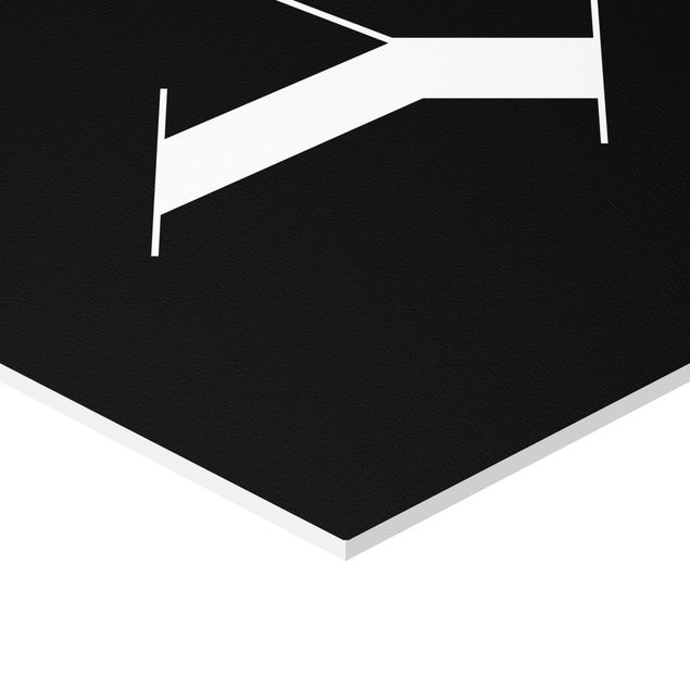 Obraz heksagonalny Czarna litera Szeryf Y