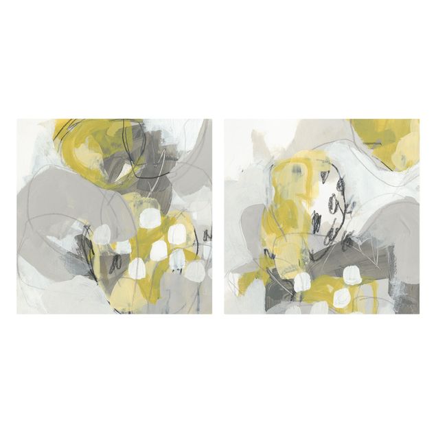 Obrazy na płótnie abstrakcja Zestaw I "Cytryny we mgle