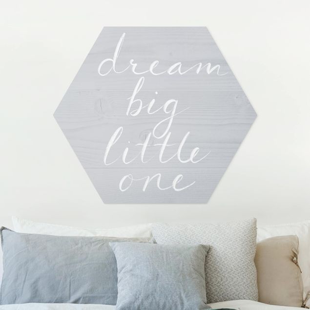 Pokój niemowlęcy Szara drewniana ściana - Dream big