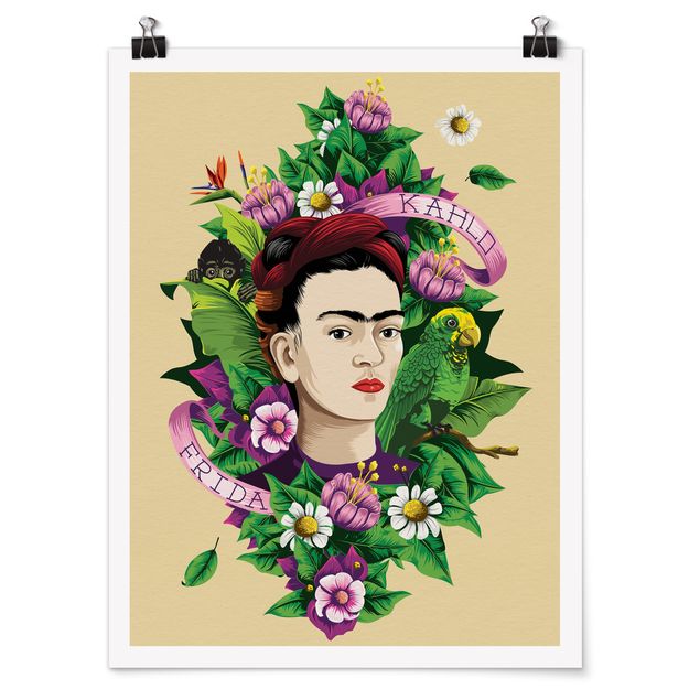 Obrazy motyl Frida Kahlo - Frida, małpa i papuga