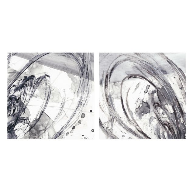 Obraz abstrakcja na płótnie Sonar czarno-biały Zestaw I