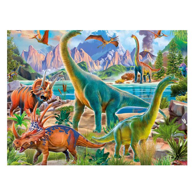 Obrazy nowoczesny Brachiosaurus i Tricaterops