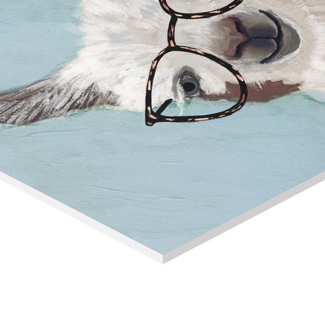 Obraz heksagonalny Llama w okularach II