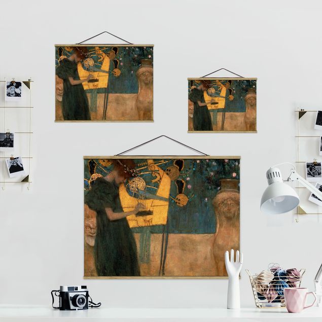 Zielony obraz Gustav Klimt - Muzyka
