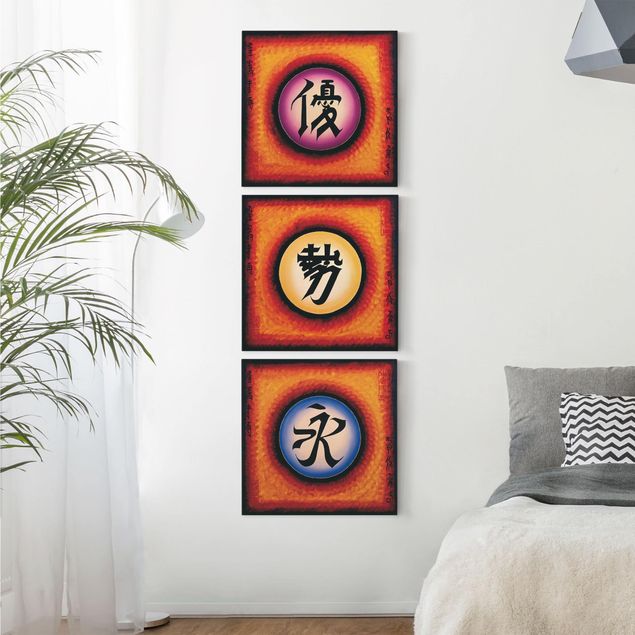 Obrazy nowoczesne Trio znaków chińskich