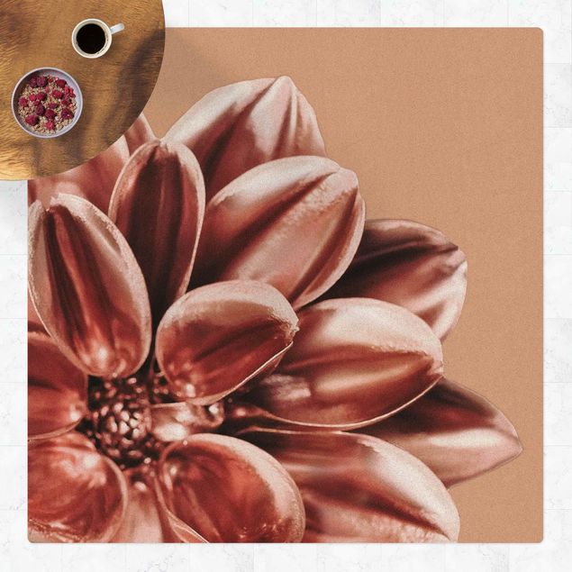 Mata korkowa - Dahlia Rose Złoto Różowe detale