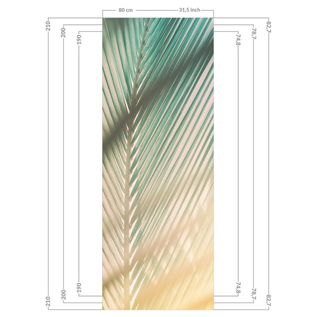 Tylna ścianka prysznicowa - Tropical Plants Palm Trees At Sunset ll