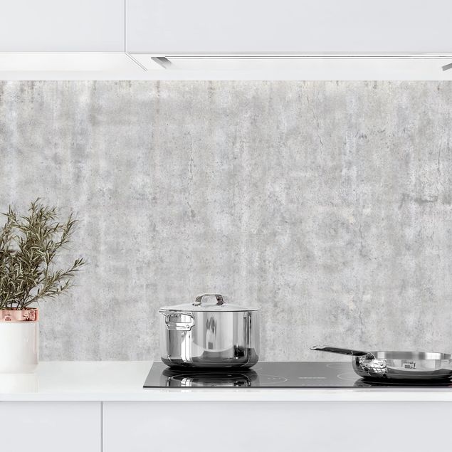 Dekoracja do kuchni Duża ściana o wyglądzie betonu