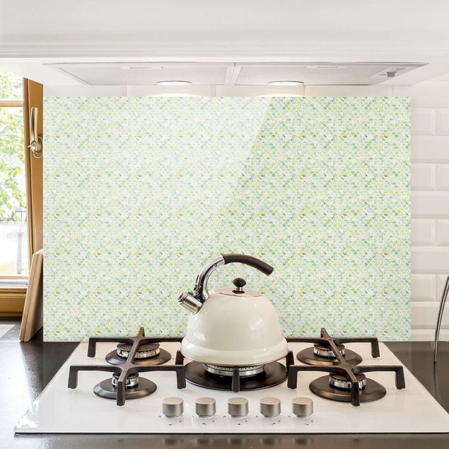 Dekoracja do kuchni Marmurkowy wzór wiosenna zieleń