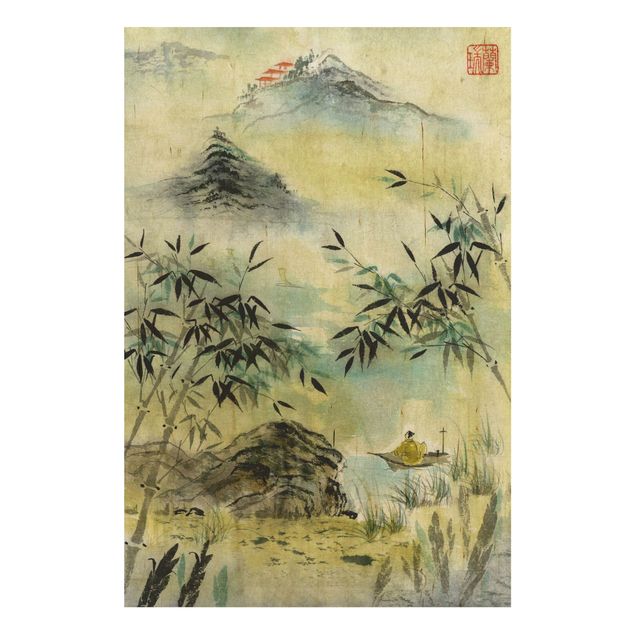 Obrazy na ścianę Japoński rysunek akwarelą Las bambusowy