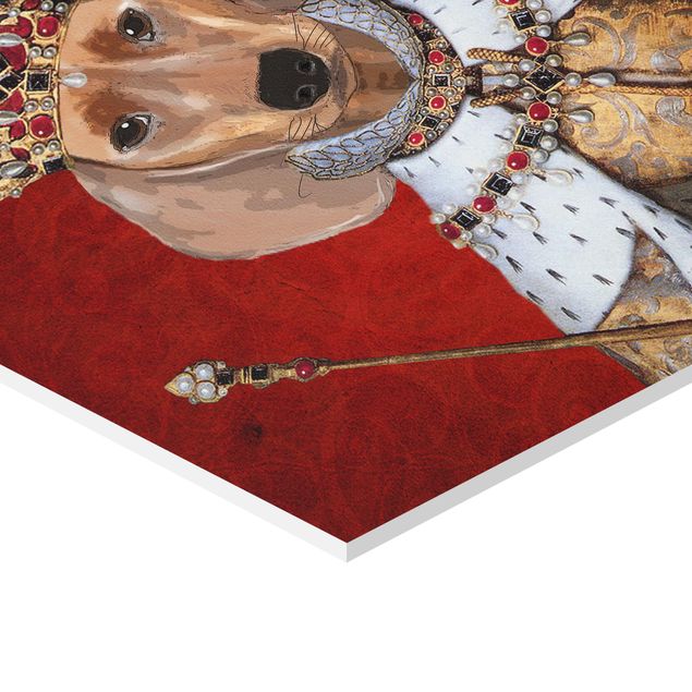 Czerwony obraz Portret zwierzęcia - Królewna jamniczka