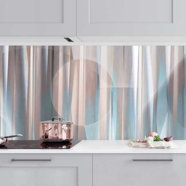Dekoracja do kuchni Geometrical Shapes In Copper And Blue