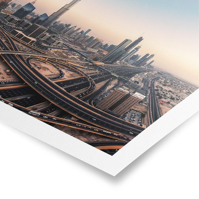 Plakaty architektoniczne Wieczorna atmosfera w Dubaju