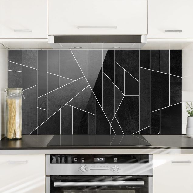 Dekoracja do kuchni czarno-biały Geometry Watercolour