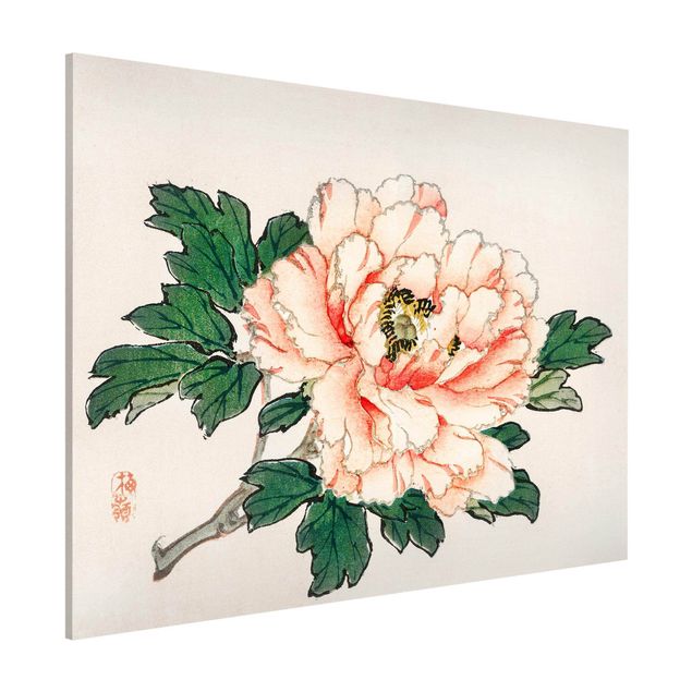 Dekoracja do kuchni Rysunki azjatyckie Vintage Chryzantema różowa
