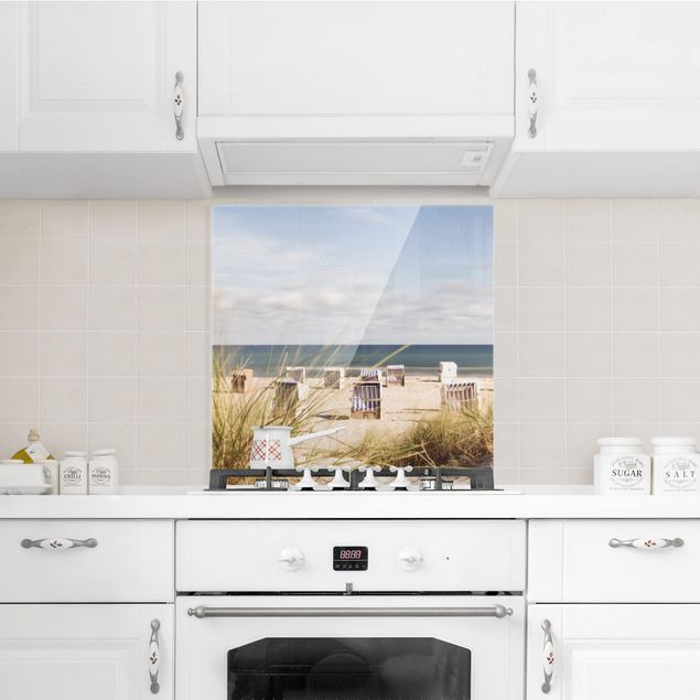 Panele szklane do kuchni Krzesła nadmorskie i plażowe