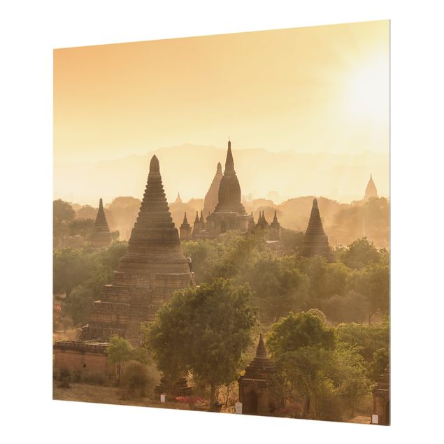 Panel szklany do kuchni - Zachód słońca nad Baganem