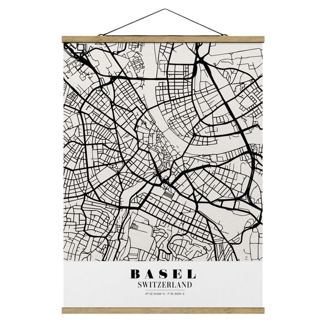 Nowoczesne obrazy Mapa miasta Bazylea - Klasyczna