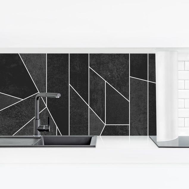 Panele szklane do kuchni czarno-biały Geometry Watercolour