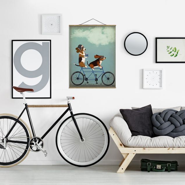 Obrazy do salonu Wycieczka rowerowa - Bassets Tandem