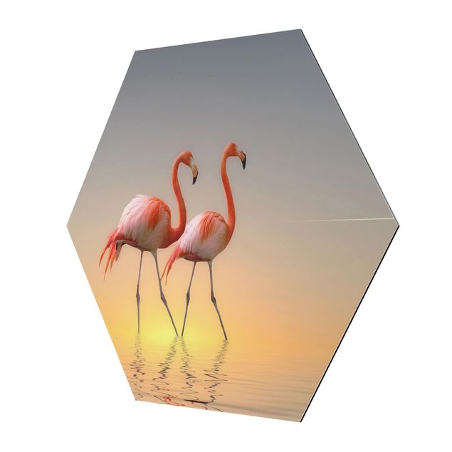 Pomarańczowy obraz Miłość flaminga